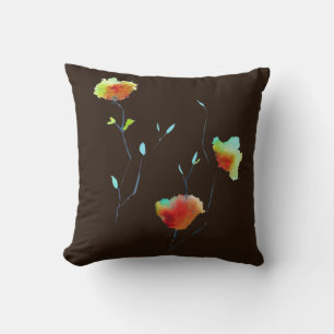 Moderne waterverf voor Abstracte kunstbloemen Kussen