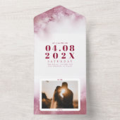 Moderne waterverf voor drivoudig huwelijk all in one uitnodiging (Binnen)