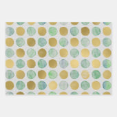 Moderne Waterverf voor groen en goud Inpakpapier Vel (Voorkant)