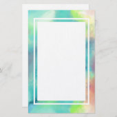 Moderne Waterverf voor groene en blauwe ruimte Briefpapier (Voorkant / Achterkant)