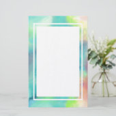 Moderne Waterverf voor groene en blauwe ruimte Briefpapier (Staand voorkant)