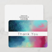 Moderne Waterverf voor groene en rode nebula Abstr Bedankkaart (Voorkant / Achterkant)