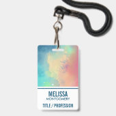 Moderne Waterverf voor groene en rode ruimte Badge (Voorzijde met lanyard)