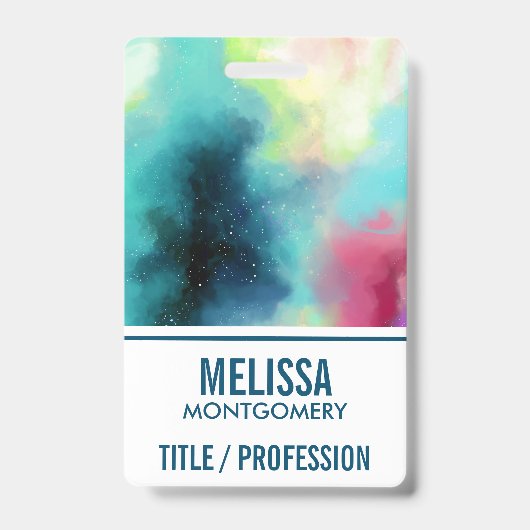 Moderne Waterverf voor groene en rode ruimte Badge (Voorkant)