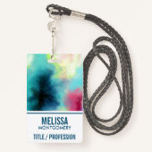 Moderne Waterverf voor groene en rode ruimte Badge (Achterkant met draagriem)