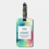 Moderne Waterverf voor groene en rode ruimte Bagagelabel (Achterkant verticaal)