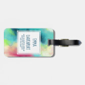 Moderne Waterverf voor groene en rode ruimte Bagagelabel (Achterkant horizontaal)