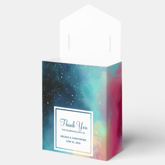 Moderne Waterverf voor groene en rode ruimte Bedankdoosjes (Geopend)