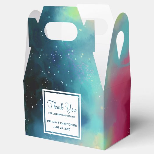 Moderne Waterverf voor groene en rode ruimte Bedankdoosjes (Geopend)