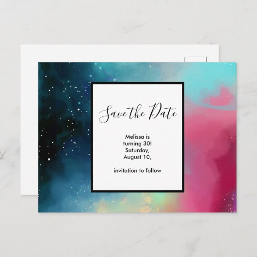 Moderne Waterverf voor groene en rode ruimte Briefkaart (Voorkant / Achterkant)