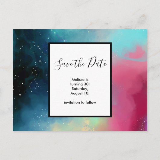 Moderne Waterverf voor groene en rode ruimte Briefkaart (Voorkant)