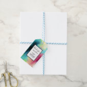 Moderne Waterverf voor groene en rode ruimte Cadeaulabel (Met Touw)