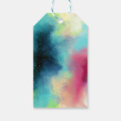 Moderne Waterverf voor groene en rode ruimte Cadeaulabel (Achterkant)