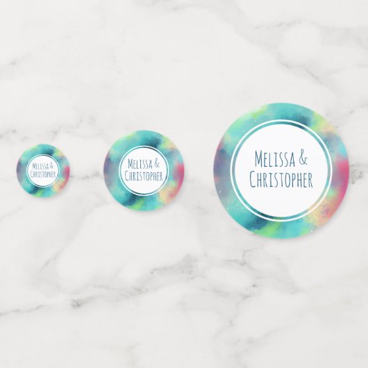 Moderne Waterverf voor groene en rode ruimte Confetti (Voorkanten)