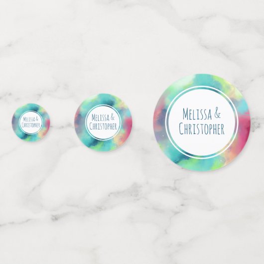 Moderne Waterverf voor groene en rode ruimte Confetti (Achterkanten)