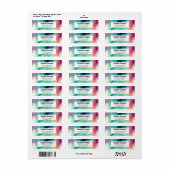 Moderne Waterverf voor groene en rode ruimte Etiket (Full Sheet)