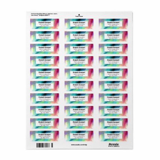 Moderne Waterverf voor groene en rode ruimte Etiket (Full Sheet)