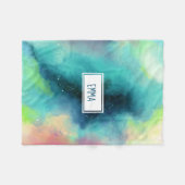 Moderne Waterverf voor groene en rode ruimte Fleece Deken (Voorkant (Horizontaal))