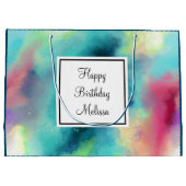 Moderne Waterverf voor groene en rode ruimte Groot Cadeauzakje (Achterkant)