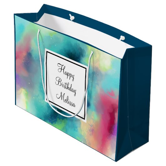 Moderne Waterverf voor groene en rode ruimte Groot Cadeauzakje (Achterkant Gekanteld)