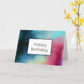 Moderne Waterverf voor groene en rode ruimte Kaart (Gele Bloem)