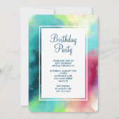 Moderne Waterverf voor groene en rode ruimte Kaart (Voorkant)