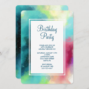 Moderne Waterverf voor groene en rode ruimte Kaart