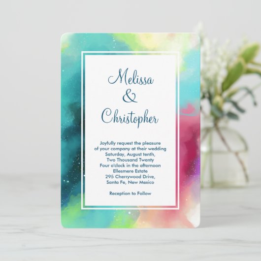 Moderne Waterverf voor groene en rode ruimte Kaart (Staand voorkant)