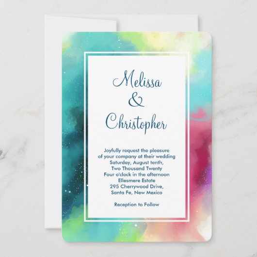 Moderne Waterverf voor groene en rode ruimte Kaart (Voorkant)