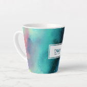 Moderne Waterverf voor groene en rode ruimte Latte Mok (Linkerhoek)