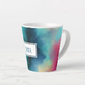 Moderne Waterverf voor groene en rode ruimte Latte Mok (Rechterhoek)