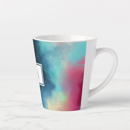 Moderne Waterverf voor groene en rode ruimte Latte Mok (Rechts)