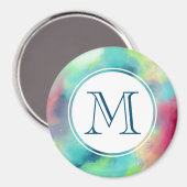 Moderne Waterverf voor groene en rode ruimte Magneet (Voorkant / Achterkant)