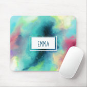 Moderne Waterverf voor groene en rode ruimte Muismat (Met muis)