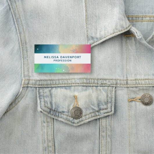 Moderne Waterverf voor groene en rode ruimte Naamplaatje (In situ)