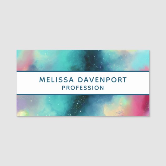 Moderne Waterverf voor groene en rode ruimte Naamplaatje (Voorkant)