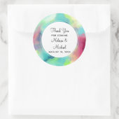 Moderne Waterverf voor groene en rode ruimte Ronde Sticker (Tas)