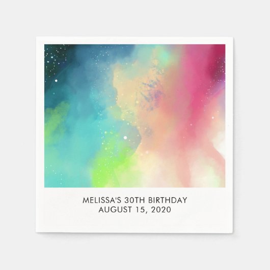 Moderne Waterverf voor groene en rode ruimte Servet (Voorkant)