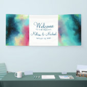 Moderne Waterverf voor groene en rode ruimte Spandoek (Beurs)