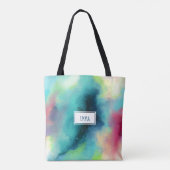 Moderne Waterverf voor groene en rode ruimte Tote Bag (Achterkant)