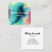 Moderne Waterverf voor groene en rode ruimte Vierkante Visitekaartje (Voorkant / Achterkant)