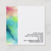 Moderne Waterverf voor groene en rode ruimte Vierkante Visitekaartje (Achterkant)