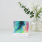 Moderne Waterverf voor groene en rode ruimte Vierkante Visitekaartje (Staand voorkant)
