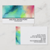 Moderne Waterverf voor groene en rode ruimte Visitekaartje (Voorkant / Achterkant)