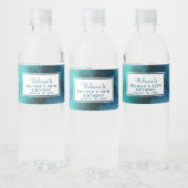 Moderne Waterverf voor groene en rode ruimte Waterfles Etiket (Flessen)