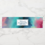 Moderne Waterverf voor groene en rode ruimte Waterfles Etiket (Enkel label)