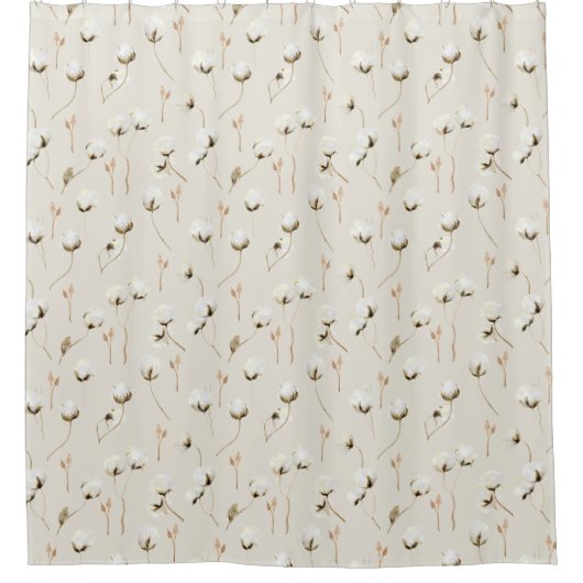 Moderne Waterverf voor katoenbollen Douchegordijn (Voorkant)