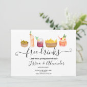 Moderne waterverf voor snacks, cocktails, behalve  (Staand voorkant)