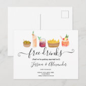 Moderne waterverf voor snacks, cocktails, behalve  briefkaart (Voorkant / Achterkant)