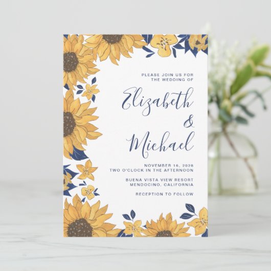 Moderne Waterverf voor zonnebloemen Kaart (Staand voorkant)